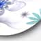 Designart - Blue and Grey Symmetrical Fractal Flower' Floral Metal Circle Wall Art